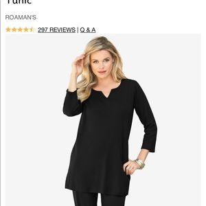 New three-quarter notch neck soft knit tunic